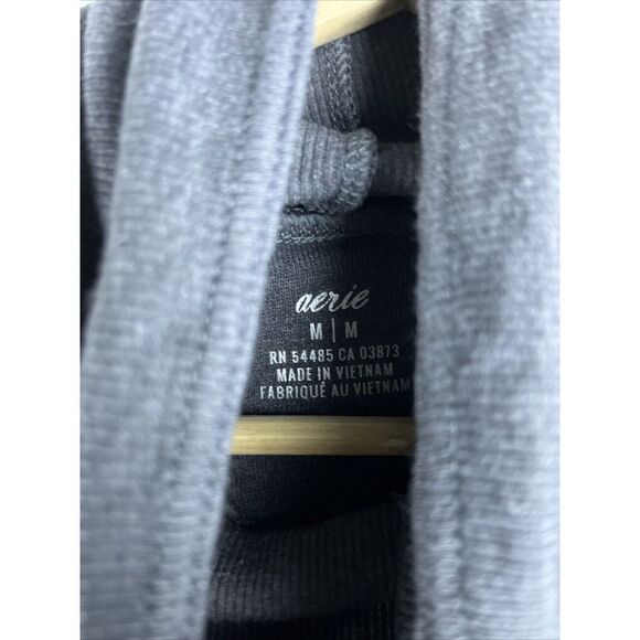 Aerie Women's Medium Grey Cowl Neck Cotton Blend‎ Crop Top - Picture 2 of 6